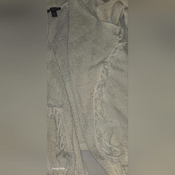 INC International Concepts Whit And Gold Women's Cardigan B3 - Picture 3 of 5